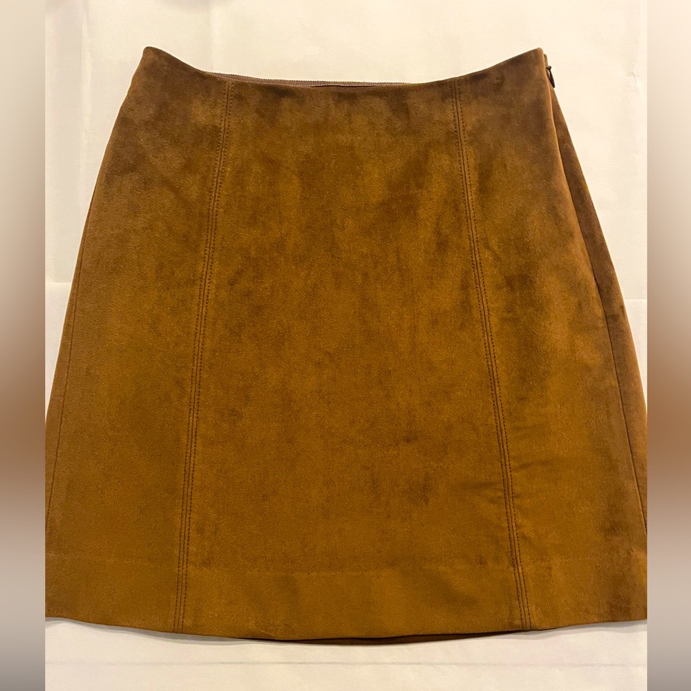 Babaton Faux Suede Mini Skirt in Caramel Size 2